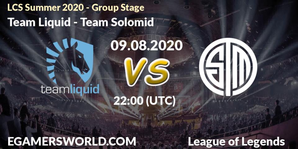 Team Liquid vs Team Solomid: Betting TIp, Match Prediction. 09.08.20. LoL, LCS Summer 2020 - Group Stage
