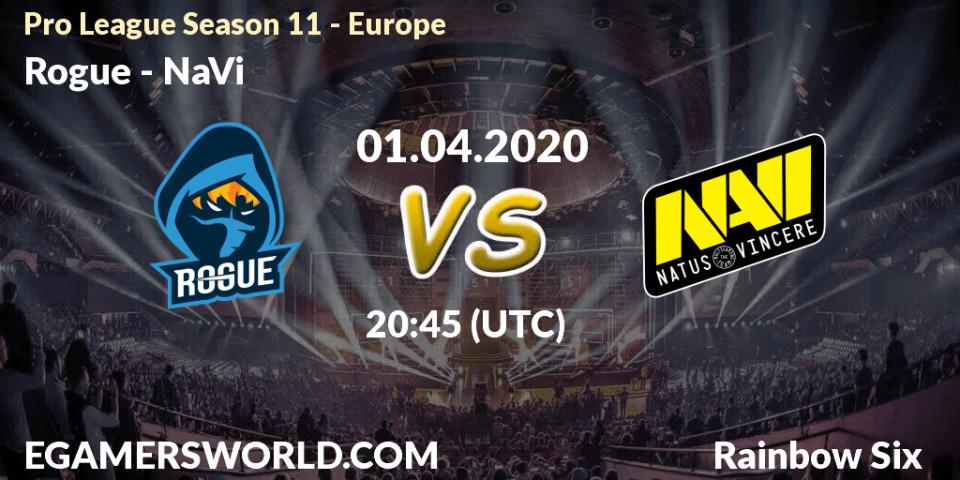 Rogue vs NaVi: Betting TIp, Match Prediction. 01.04.20. Rainbow Six, Pro League Season 11 - Europe