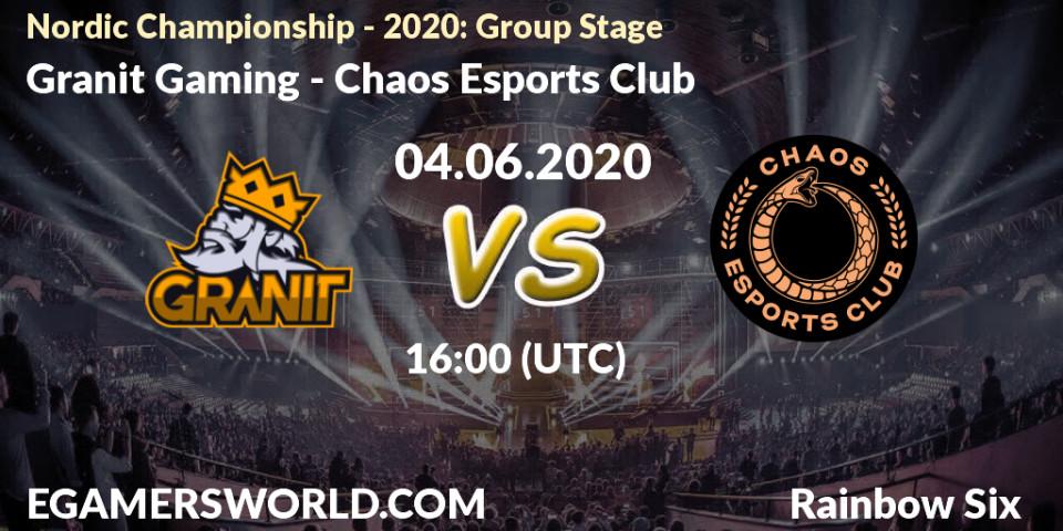 Granit Gaming vs Chaos Esports Club: Betting TIp, Match Prediction. 04.06.2020 at 16:00. Rainbow Six, Nordic Championship - 2020: Group Stage