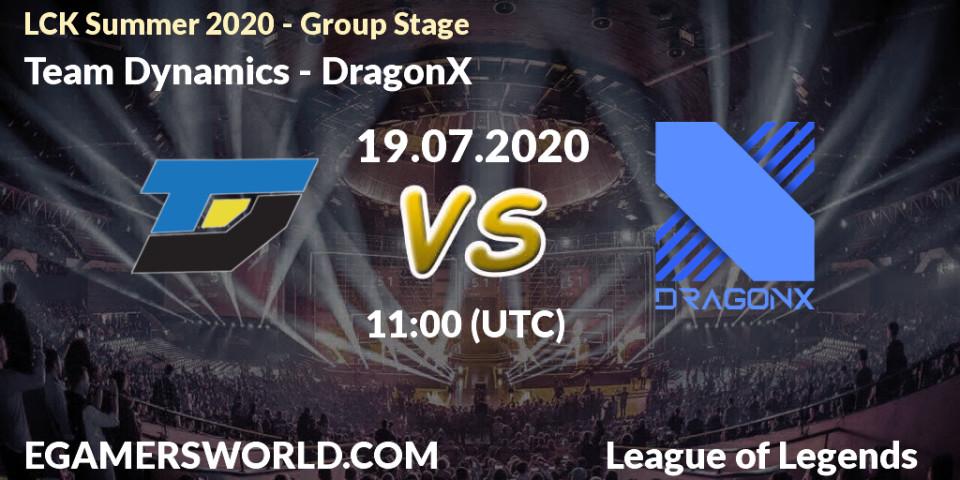 Team Dynamics vs DragonX: Betting TIp, Match Prediction. 19.07.20. LoL, LCK Summer 2020 - Group Stage