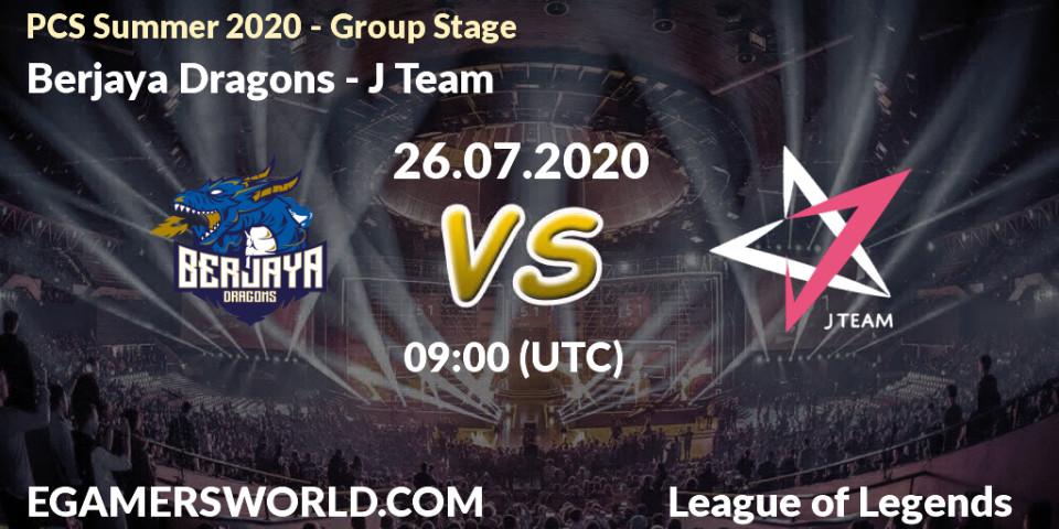 Berjaya Dragons vs J Team: Betting TIp, Match Prediction. 26.07.2020 at 09:00. LoL, PCS Summer 2020 - Group Stage