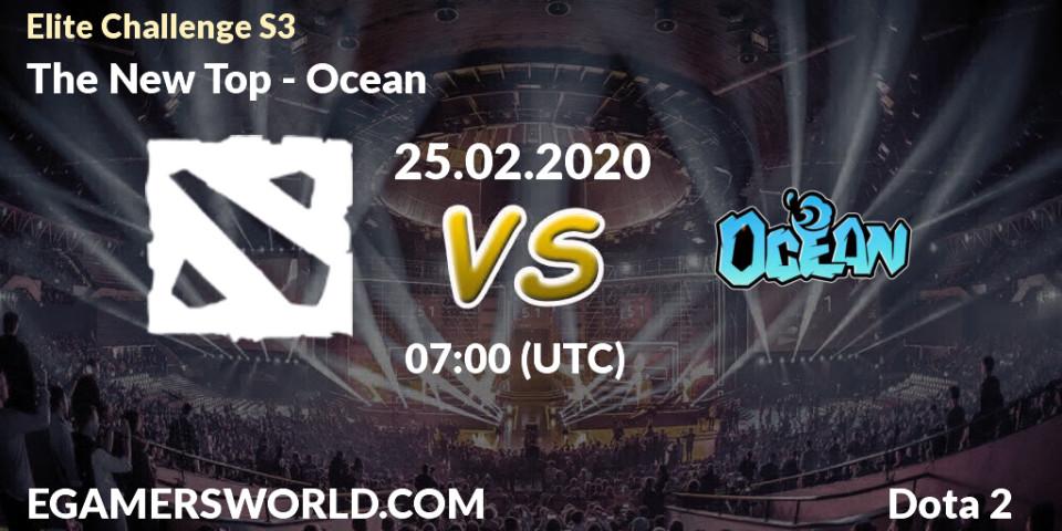 The New Top vs Ocean: Betting TIp, Match Prediction. 25.02.2020 at 07:19. Dota 2, Elite Challenge S3
