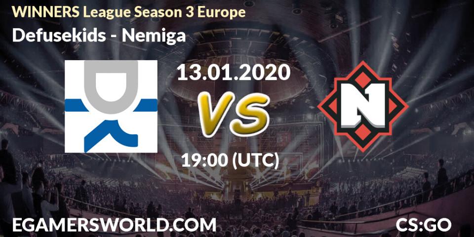 Defusekids vs Nemiga: Betting TIp, Match Prediction. 13.01.20. CS2 (CS:GO), WINNERS League Season 3 Europe
