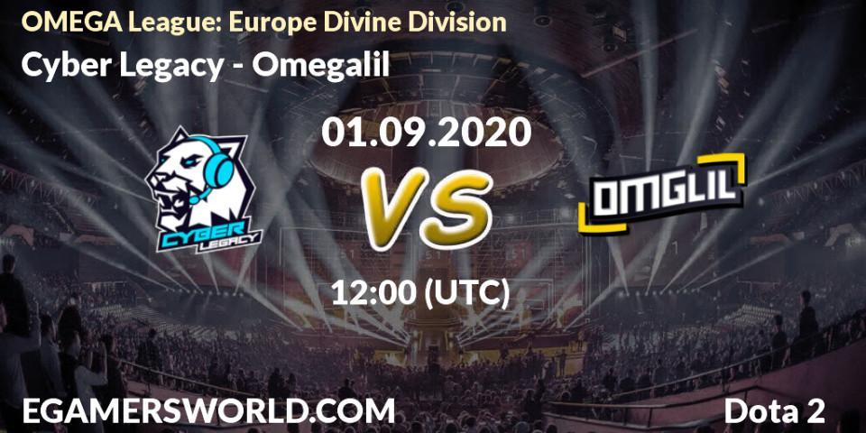 Cyber Legacy vs Omegalil: Betting TIp, Match Prediction. 01.09.20. Dota 2, OMEGA League: Europe Divine Division