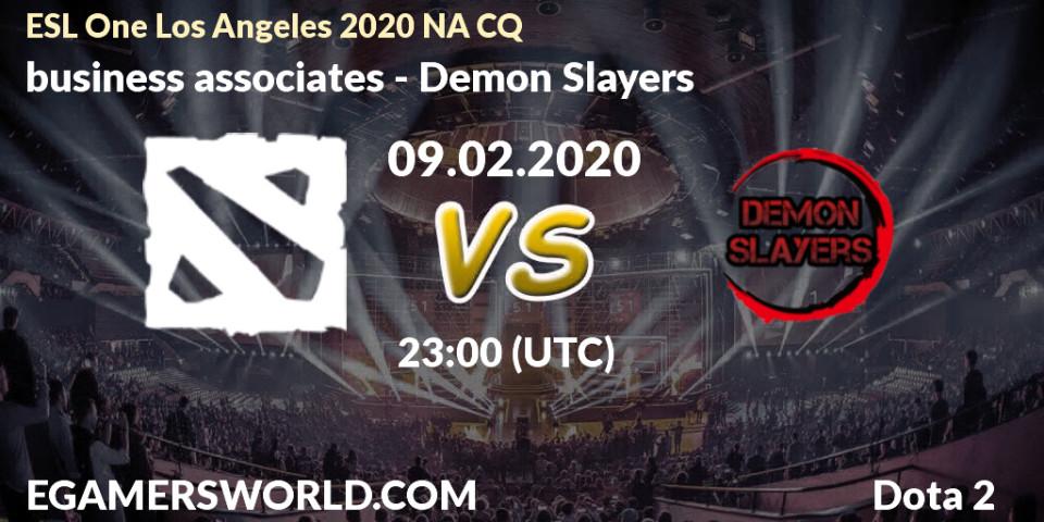 business associates vs Demon Slayers: Betting TIp, Match Prediction. 09.02.20. Dota 2, ESL One Los Angeles 2020 NA CQ