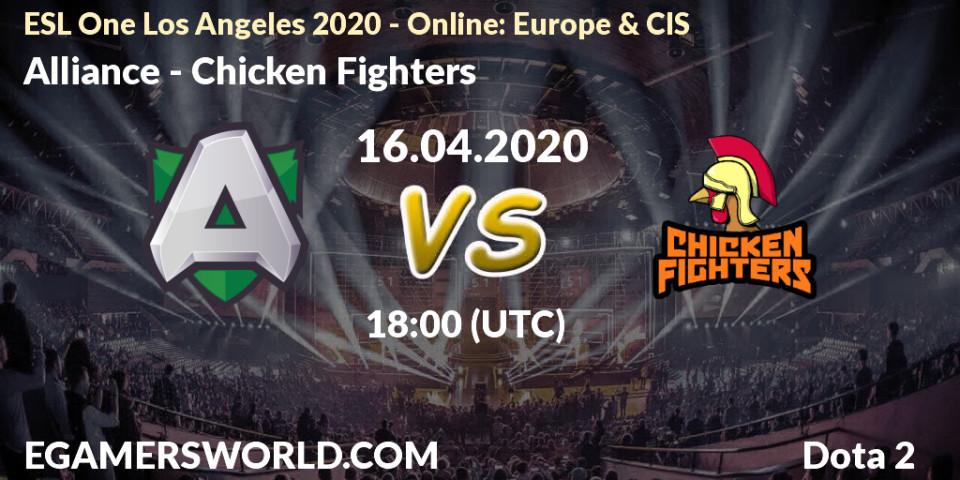 Alliance vs Chicken Fighters: Betting TIp, Match Prediction. 16.04.2020 at 18:15. Dota 2, ESL One Los Angeles 2020 - Online: Europe & CIS