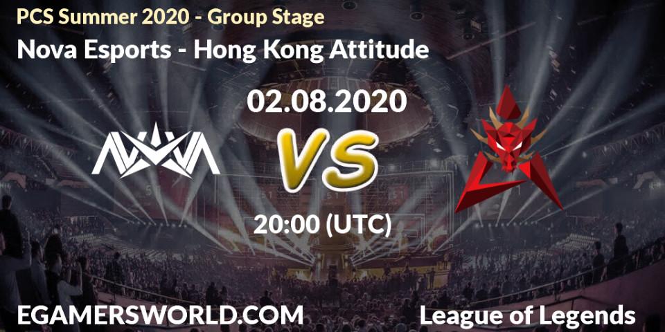 Nova Esports vs Hong Kong Attitude: Betting TIp, Match Prediction. 02.08.2020 at 09:00. LoL, PCS Summer 2020 - Group Stage