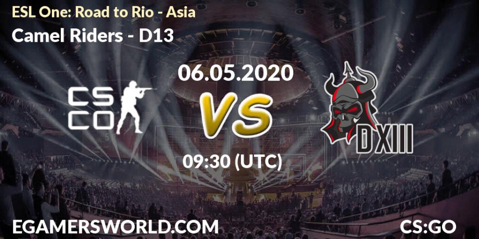 Camel Riders vs D13: Betting TIp, Match Prediction. 06.05.20. CS2 (CS:GO), ESL One: Road to Rio - Asia