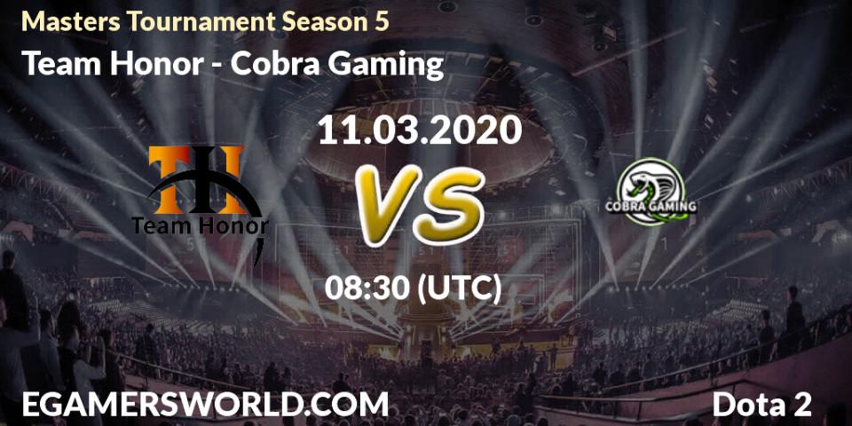 Team Honor vs Cobra Gaming: Betting TIp, Match Prediction. 11.03.20. Dota 2, Masters Tournament Season 5