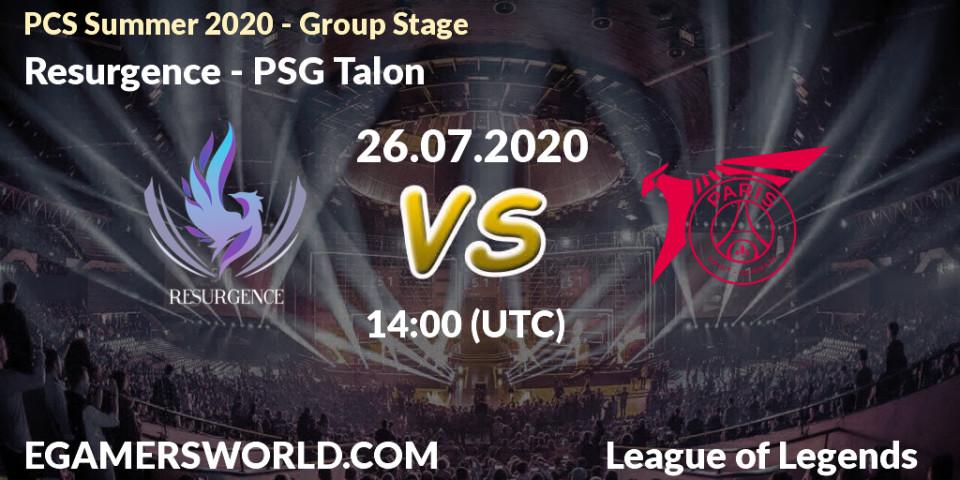 Resurgence vs PSG Talon: Betting TIp, Match Prediction. 26.07.20. LoL, PCS Summer 2020 - Group Stage