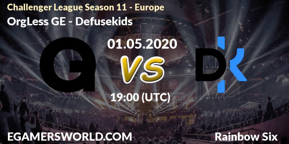OrgLess GE vs Defusekids: Betting TIp, Match Prediction. 01.05.20. Rainbow Six, Challenger League Season 11 - Europe