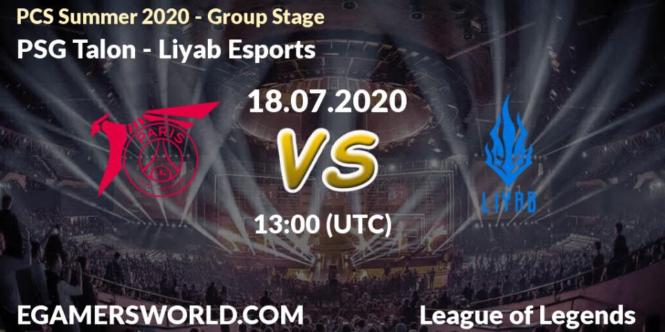 PSG Talon vs Liyab Esports: Betting TIp, Match Prediction. 18.07.2020 at 13:20. LoL, PCS Summer 2020 - Group Stage