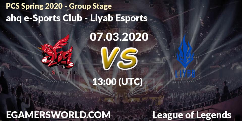 ahq e-Sports Club vs Liyab Esports: Betting TIp, Match Prediction. 07.03.2020 at 13:00. LoL, PCS Spring 2020 - Group Stage