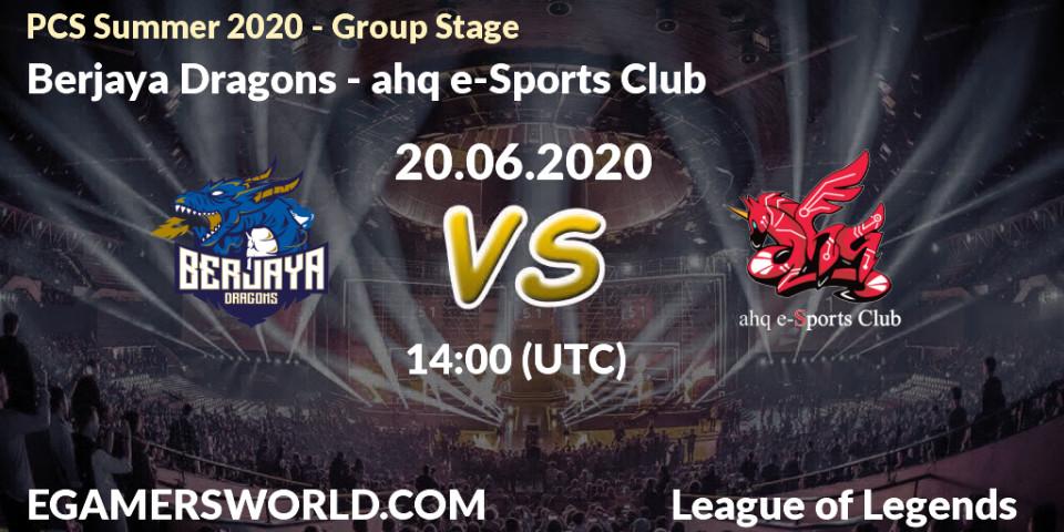 Berjaya Dragons vs ahq e-Sports Club: Betting TIp, Match Prediction. 20.06.20. LoL, PCS Summer 2020 - Group Stage