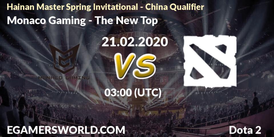 Monaco Gaming vs The New Top: Betting TIp, Match Prediction. 21.02.20. Dota 2, Hainan Master Spring Invitational - China Qualifier
