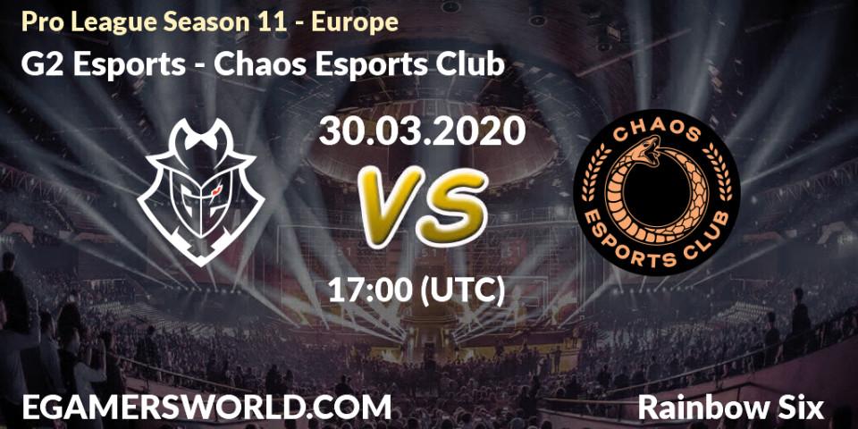 G2 Esports vs Chaos Esports Club: Betting TIp, Match Prediction. 30.03.20. Rainbow Six, Pro League Season 11 - Europe