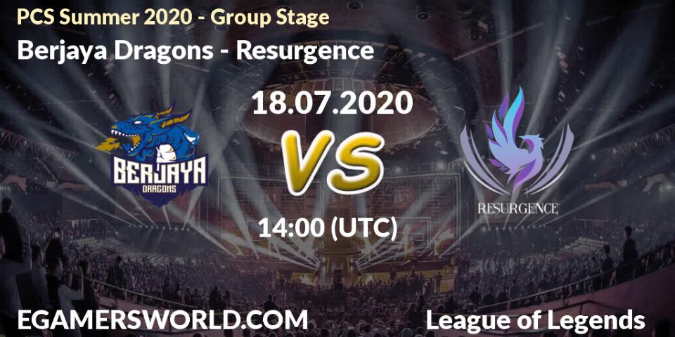 Berjaya Dragons vs Resurgence: Betting TIp, Match Prediction. 18.07.20. LoL, PCS Summer 2020 - Group Stage