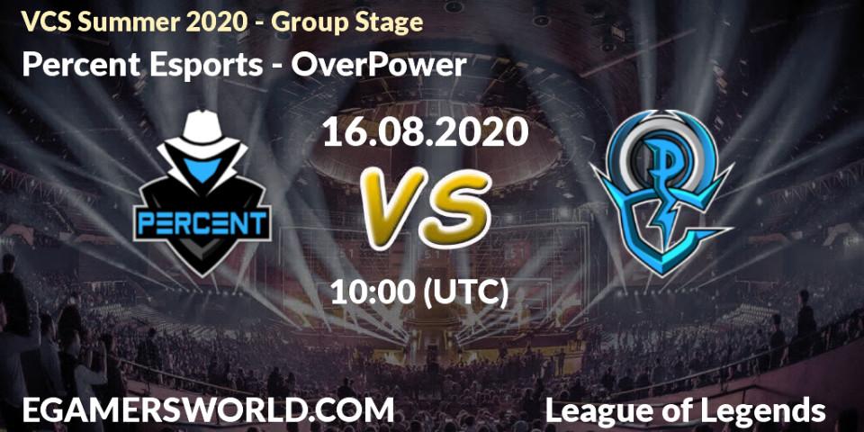 Percent Esports vs OverPower: Betting TIp, Match Prediction. 16.08.20. LoL, VCS Summer 2020 - Group Stage