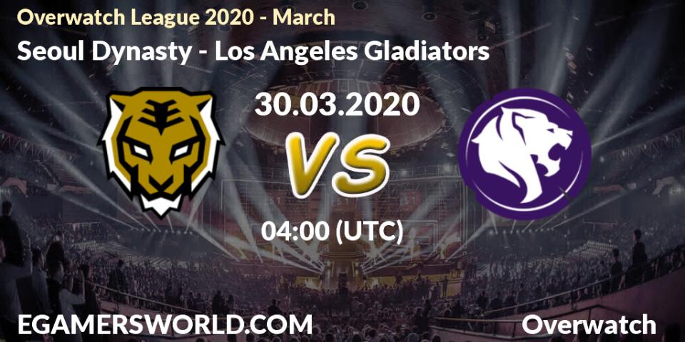 Seoul Dynasty vs Los Angeles Gladiators: Betting TIp, Match Prediction. 29.03.20. Overwatch, Overwatch League 2020 - March