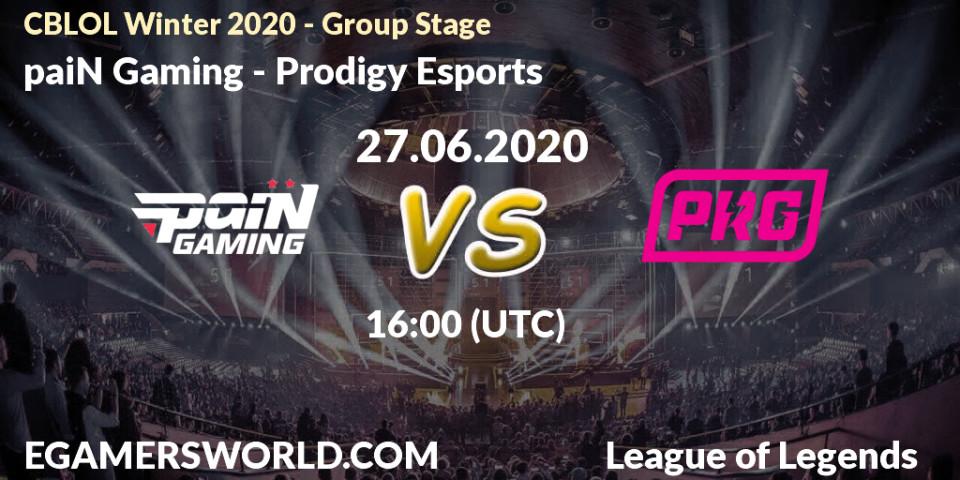 paiN Gaming vs Prodigy Esports: Betting TIp, Match Prediction. 27.06.20. LoL, CBLOL Winter 2020 - Group Stage