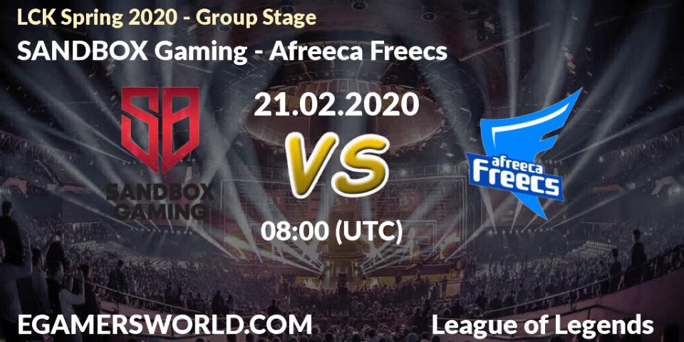 SANDBOX Gaming vs Afreeca Freecs: Betting TIp, Match Prediction. 21.02.20. LoL, LCK Spring 2020 - Group Stage
