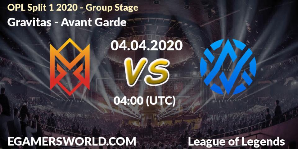 Gravitas vs Avant Garde: Betting TIp, Match Prediction. 04.04.20. LoL, OPL Split 1 2020 - Group Stage