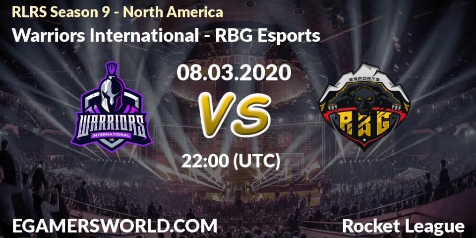 Warriors International vs RBG Esports: Betting TIp, Match Prediction. 08.03.2020 at 22:00. Rocket League, RLRS Season 9 - North America