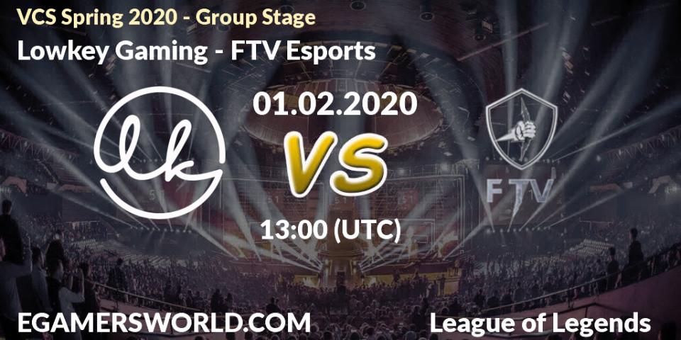 Lowkey Gaming vs FTV Esports: Betting TIp, Match Prediction. 01.02.20. LoL, VCS Spring 2020 - Group Stage