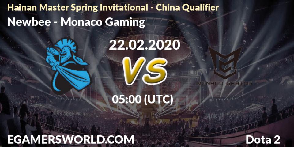 Newbee vs Monaco Gaming: Betting TIp, Match Prediction. 22.02.2020 at 05:32. Dota 2, Hainan Master Spring Invitational - China Qualifier