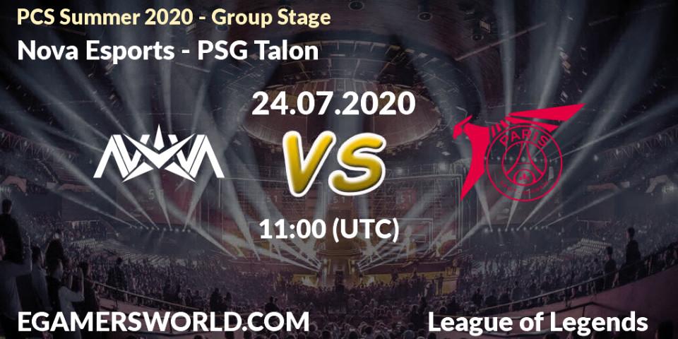 Nova Esports vs PSG Talon: Betting TIp, Match Prediction. 24.07.2020 at 11:00. LoL, PCS Summer 2020 - Group Stage