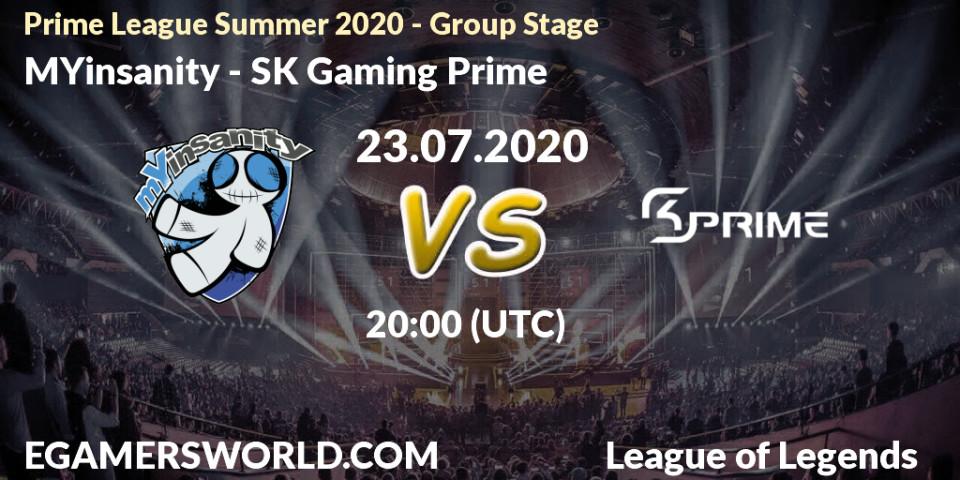 MYinsanity vs SK Gaming Prime: Betting TIp, Match Prediction. 23.07.20. LoL, Prime League Summer 2020 - Group Stage