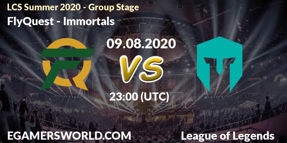 FlyQuest vs Immortals: Betting TIp, Match Prediction. 09.08.20. LoL, LCS Summer 2020 - Group Stage