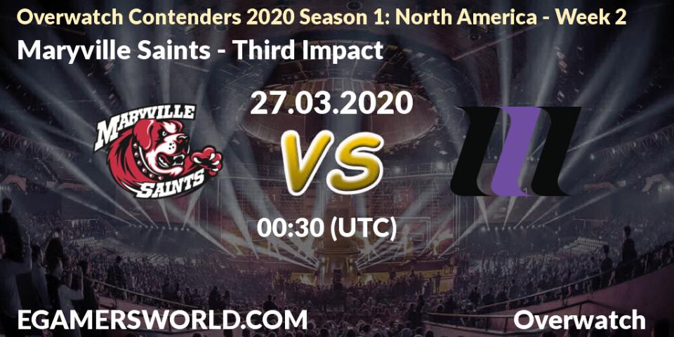 Maryville Saints vs Third Impact: Betting TIp, Match Prediction. 27.03.20. Overwatch, Overwatch Contenders 2020 Season 1: North America - Week 2