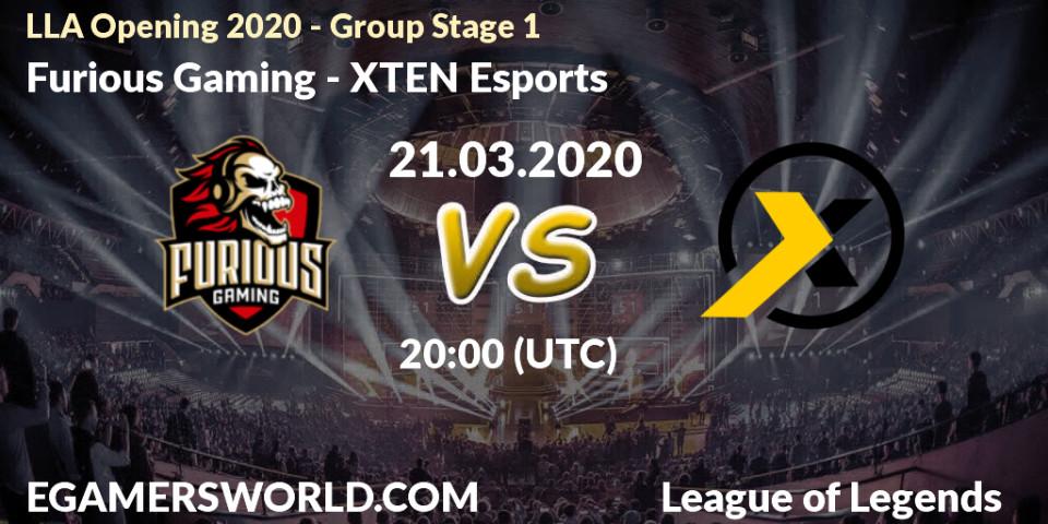 Furious Gaming vs XTEN Esports: Betting TIp, Match Prediction. 04.04.20. LoL, LLA Opening 2020 - Group Stage 1