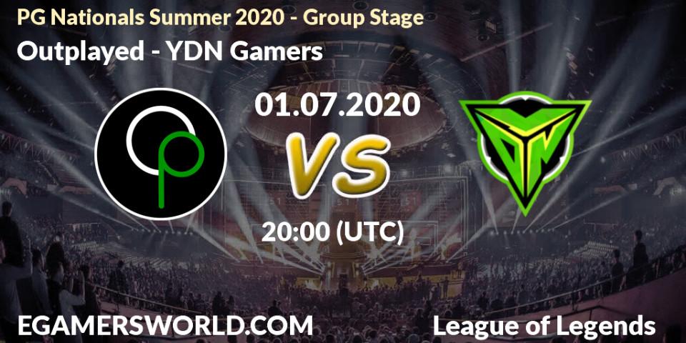 Outplayed vs YDN Gamers: Betting TIp, Match Prediction. 01.07.20. LoL, PG Nationals Summer 2020 - Group Stage