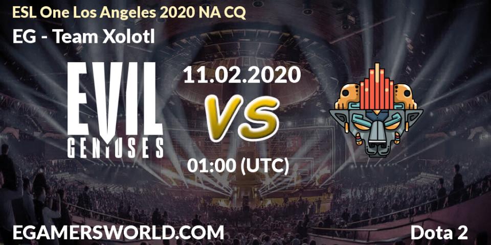EG vs Team Xolotl: Betting TIp, Match Prediction. 11.02.20. Dota 2, ESL One Los Angeles 2020 NA CQ