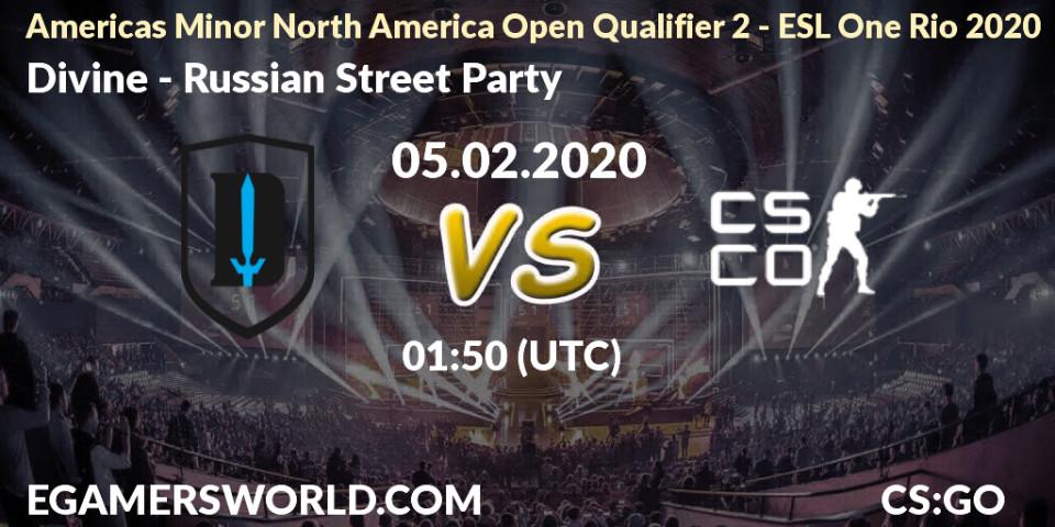 Divine vs Russian Street Party: Betting TIp, Match Prediction. 05.02.20. CS2 (CS:GO), Americas Minor North America Open Qualifier 2 - ESL One Rio 2020