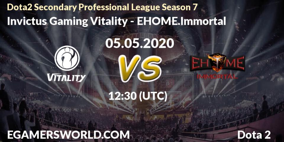 Invictus Gaming Vitality vs EHOME.Immortal: Betting TIp, Match Prediction. 05.05.20. Dota 2, Dota2 Secondary Professional League 2020