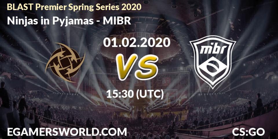 Ninjas in Pyjamas vs MIBR: Betting TIp, Match Prediction. 01.02.20. CS2 (CS:GO), BLAST Premier Spring Series 2020: Regular Season