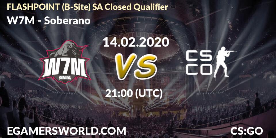 W7M vs Soberano: Betting TIp, Match Prediction. 14.02.2020 at 18:00. Counter-Strike (CS2), FLASHPOINT South America Closed Qualifier