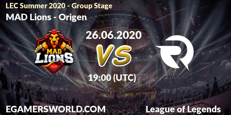MAD Lions vs Origen: Betting TIp, Match Prediction. 31.07.20. LoL, LEC Summer 2020 - Group Stage
