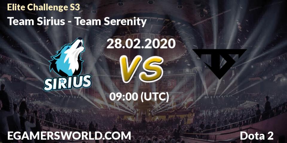 Team Sirius vs Team Serenity: Betting TIp, Match Prediction. 28.02.20. Dota 2, Elite Challenge S3