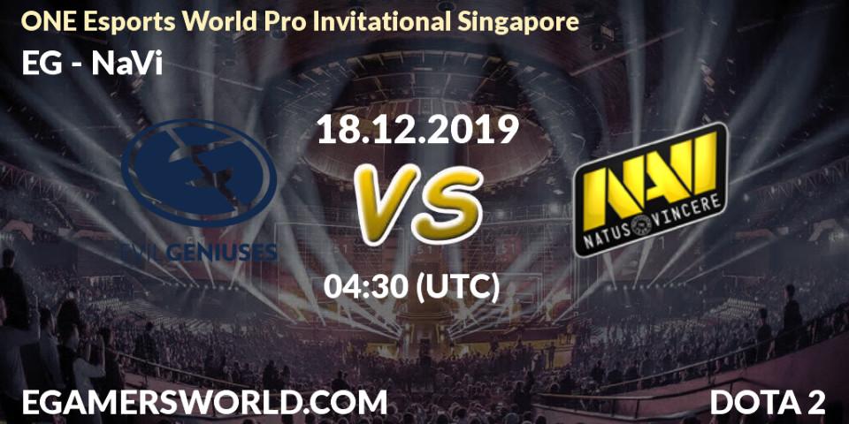 EG vs NaVi: Betting TIp, Match Prediction. 18.12.19. Dota 2, ONE Esports World Pro Invitational Singapore