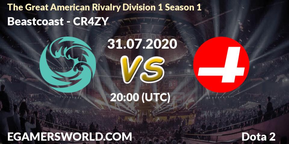 Beastcoast vs CR4ZY: Betting TIp, Match Prediction. 31.07.2020 at 19:32. Dota 2, The Great American Rivalry Division 1 Season 1