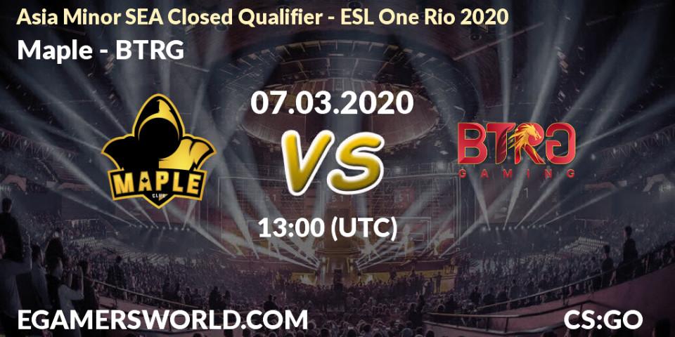 Maple vs BTRG: Betting TIp, Match Prediction. 07.03.20. CS2 (CS:GO), Asia Minor SEA Closed Qualifier - ESL One Rio 2020