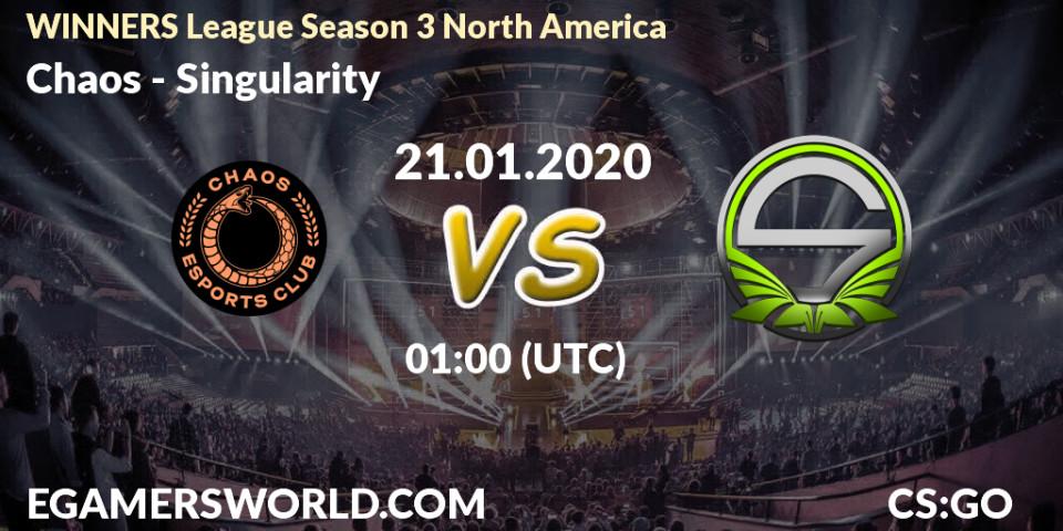 Chaos vs Singularity: Betting TIp, Match Prediction. 21.01.20. CS2 (CS:GO), WINNERS League Season 3 North America