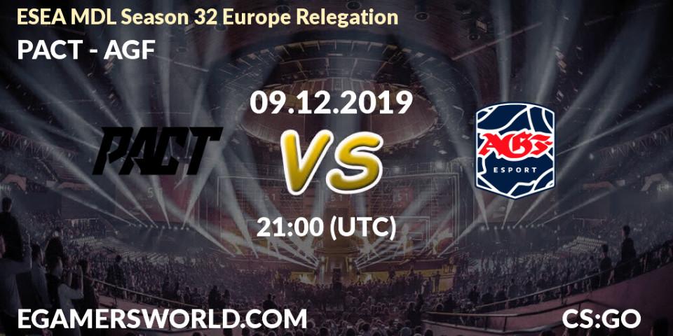PACT vs AGF: Betting TIp, Match Prediction. 09.12.19. CS2 (CS:GO), ESEA MDL Season 32 Europe Relegation