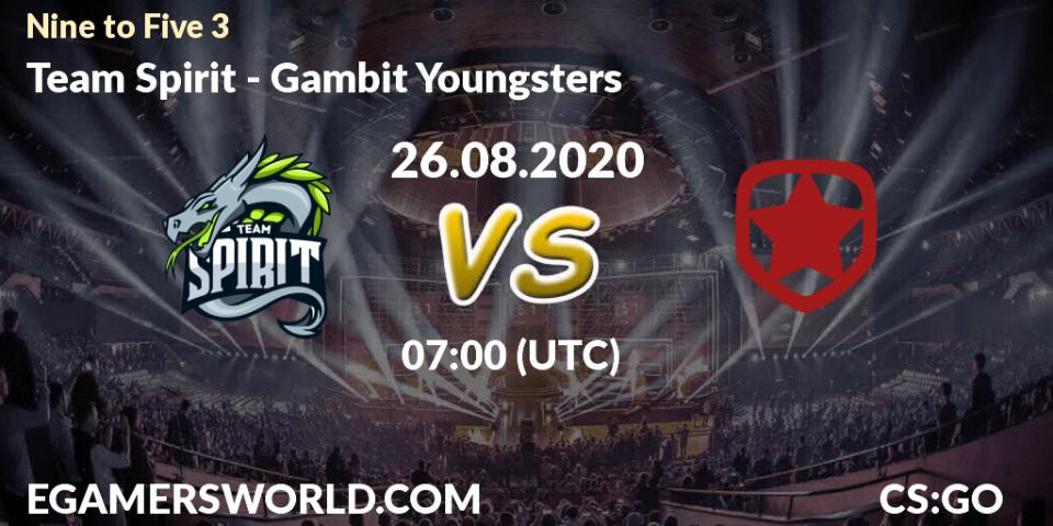 Team Spirit vs Gambit Youngsters: Betting TIp, Match Prediction. 26.08.20. CS2 (CS:GO), Nine to Five 3