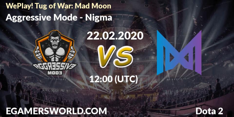 Aggressive Mode vs Nigma: Betting TIp, Match Prediction. 22.02.20. Dota 2, WePlay! Tug of War: Mad Moon