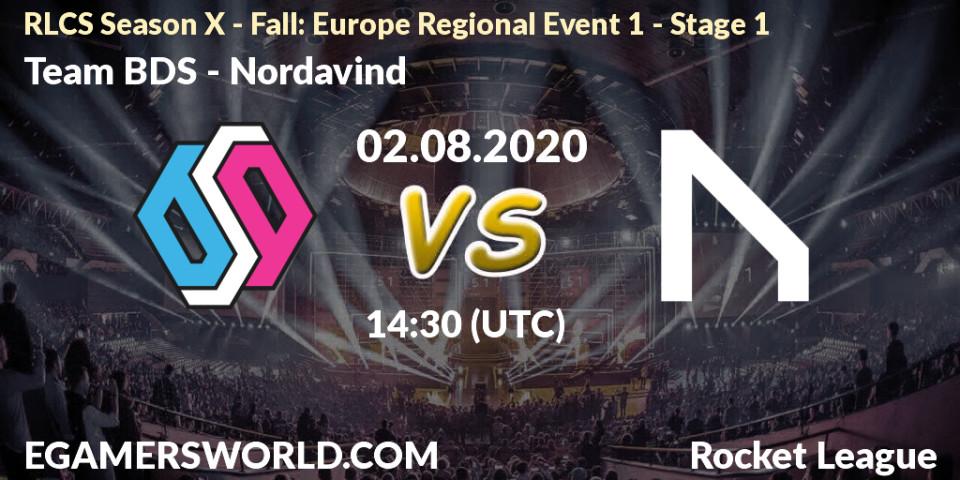 Team BDS vs Nordavind: Betting TIp, Match Prediction. 02.08.20. Rocket League, RLCS Season X - Fall: Europe Regional Event 1 - Stage 1